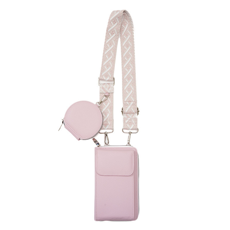 Pink Women's Multi-Functional Crossbody Phone Bag with Detachable Coin Purse