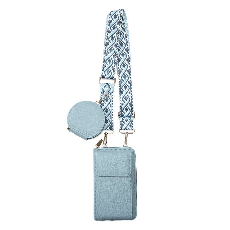 Blue Women's Multi-Functional Crossbody Phone Bag with Detachable Coin Purse
