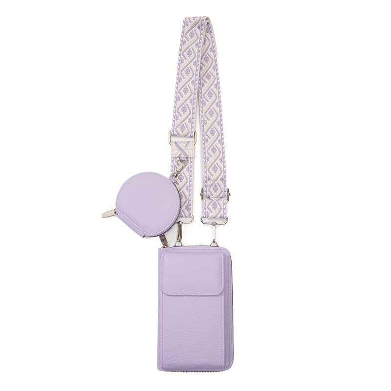 Purple Women's Multi-Functional Crossbody Phone Bag with Detachable Coin Purse