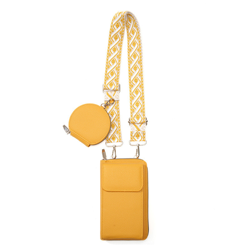 Yellow Women's Multi-Functional Crossbody Phone Bag with Detachable Coin Purse