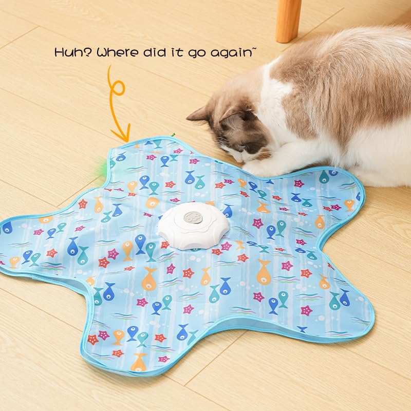 Automatic Cat Hunting Game Mat with 360° Teaser Wand view 5