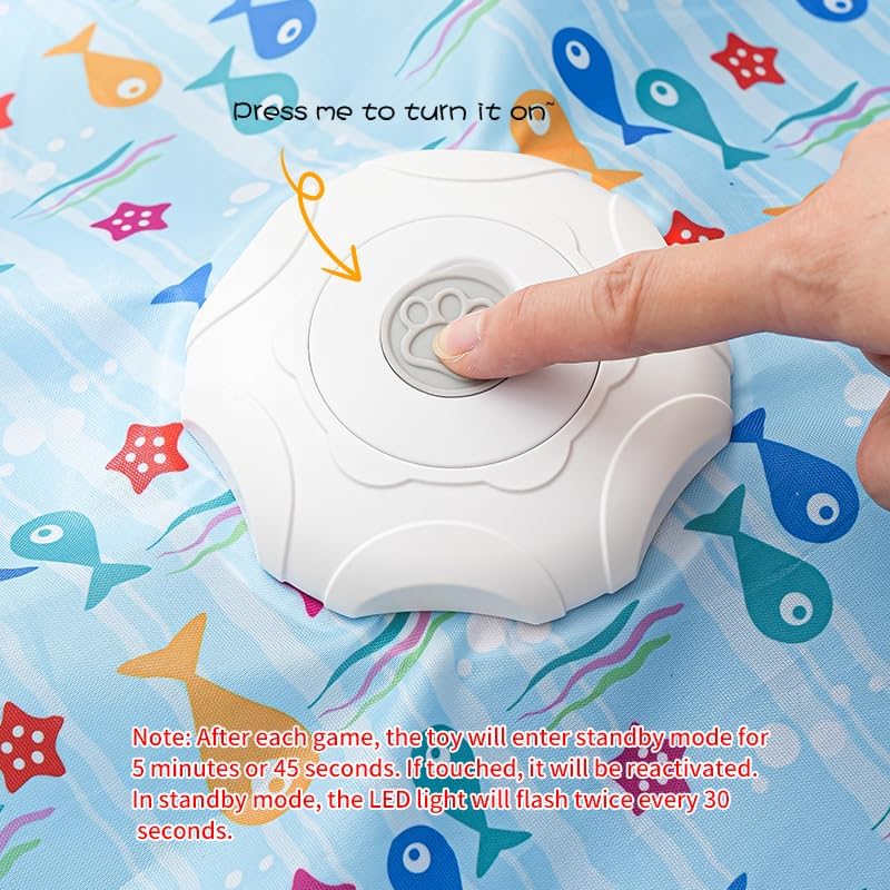 Automatic Cat Hunting Game Mat with 360° Teaser Wand view 6
