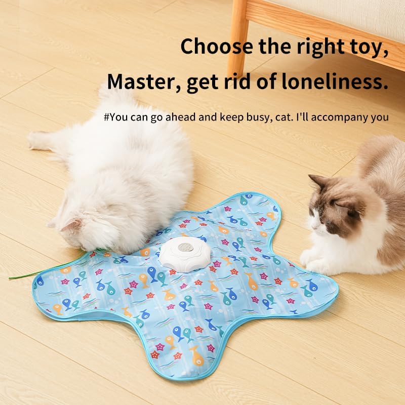 Automatic Cat Hunting Game Mat with 360° Teaser Wand view 7