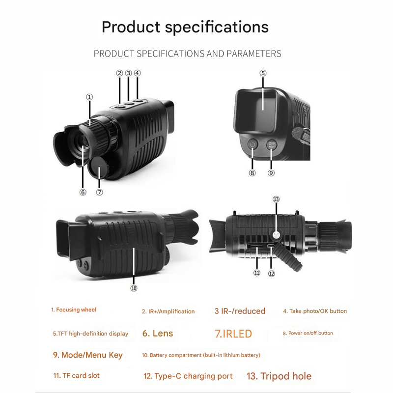 R7 Monocular Night Vision Device with 10x Digital Zoom 2.5K QHD Video view 6