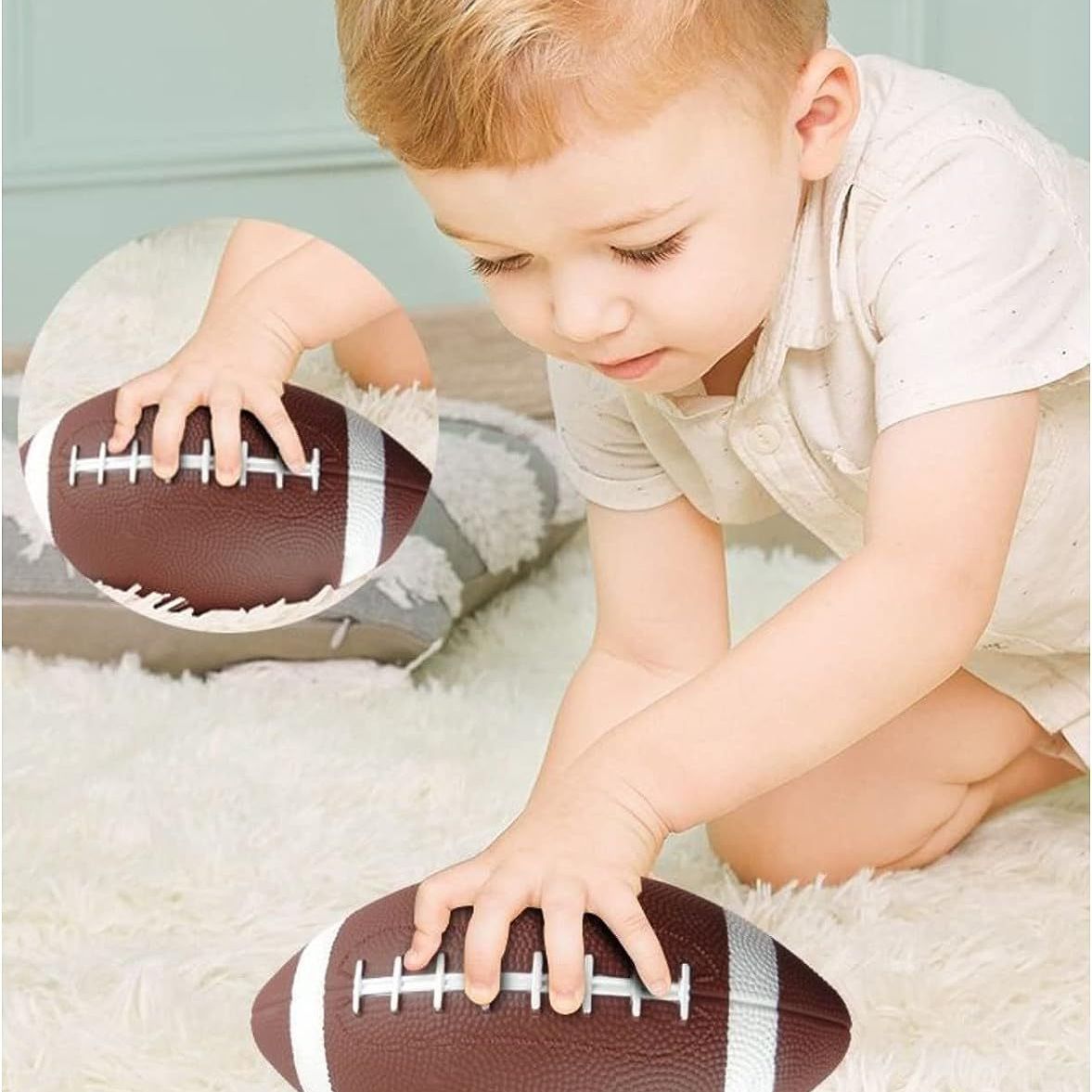 3-Pack 16cm Inflatable Sports Balls Set PVC Mini Soccer Basketball Rugby for view 4