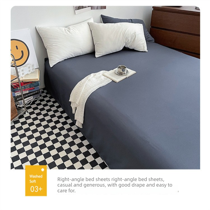 Dark gray and light gray Washed Cotton Bedding Set - Solid Color Fitted Sheet view 8