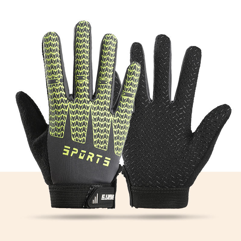 Black and Green Breathable Cycling Gloves for Kids - Non-Slip Silicone Grip
