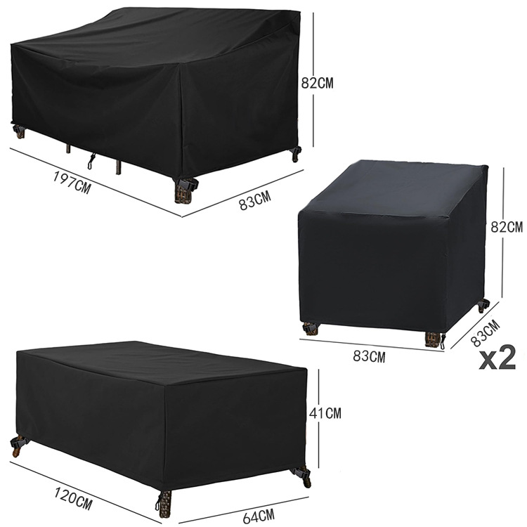 4PCS Large Outdoor Dustproof Furniture Cover Set with Zippered Bag (L Size) view 2