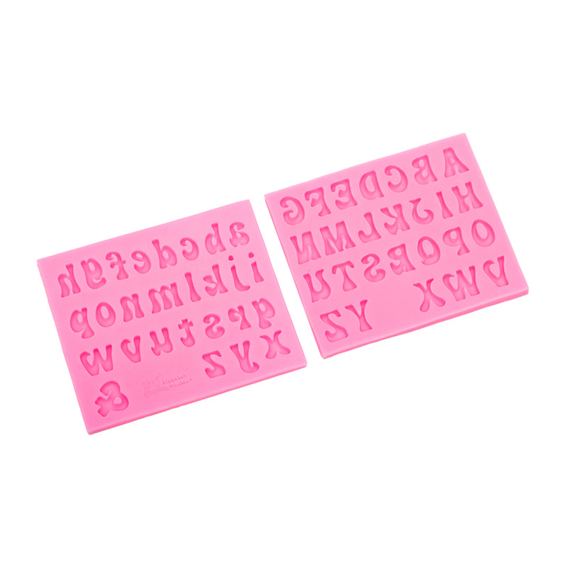 4-Pack Grey Alphabet & Numbers Silicone Fondant Molds - Heat Resistant Cake view 3