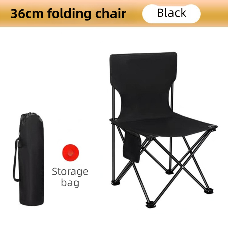 120CM Black Portable Folding Egg Roll Camping Table + 4-Pack 36CM Chairs with view 3