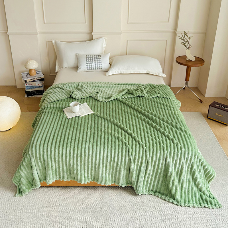 2-Pack Green Ultra-Soft Faux Rabbit Fur Plush Sofa Cushion & Bedding
