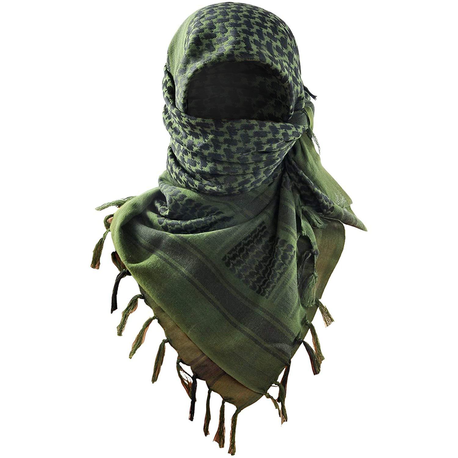 Green 110x110CM Military Shemagh Cotton Tactical Desert Scarf - Versatile