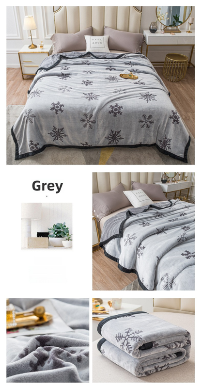 Grey Floral Fantasy 100x150CM Premium Double-Sided Print Flannel Blanket view 2