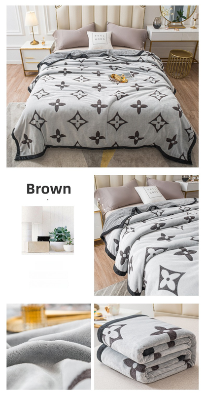 Brown Lucky Four-Leaf Clover 180x200CM Premium Double-Sided Print Flannel view 4