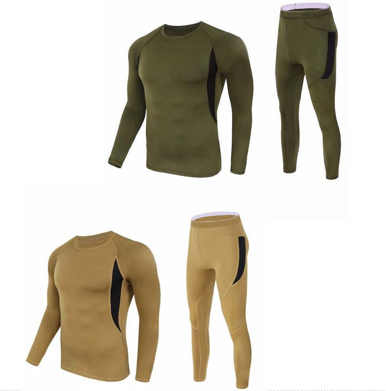 2-Pack XL Size Men's Tactical 4-Way Stretch Fleece Lined Thermal Underwear