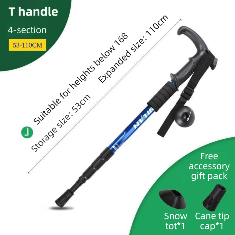 53-110 CM Blue Ultralight Telescopic Aluminum Trekking Pole (4-Section