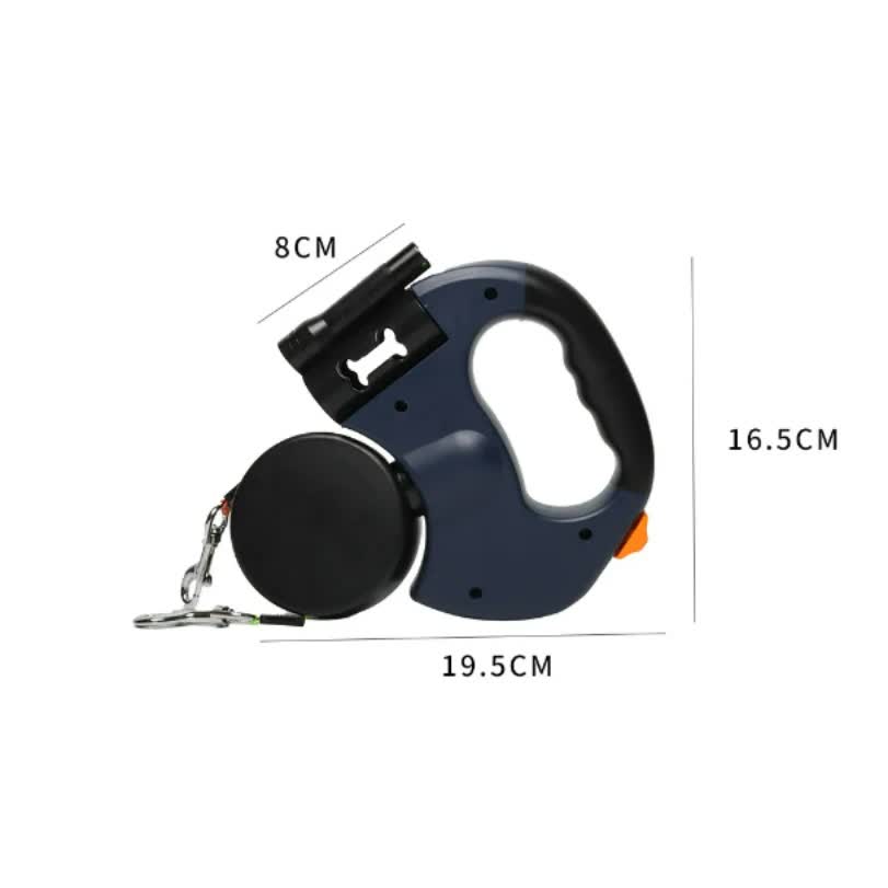 Red One-to-Two Retractable Dog Leash with One-Click Safety Lock & Night Light view 6