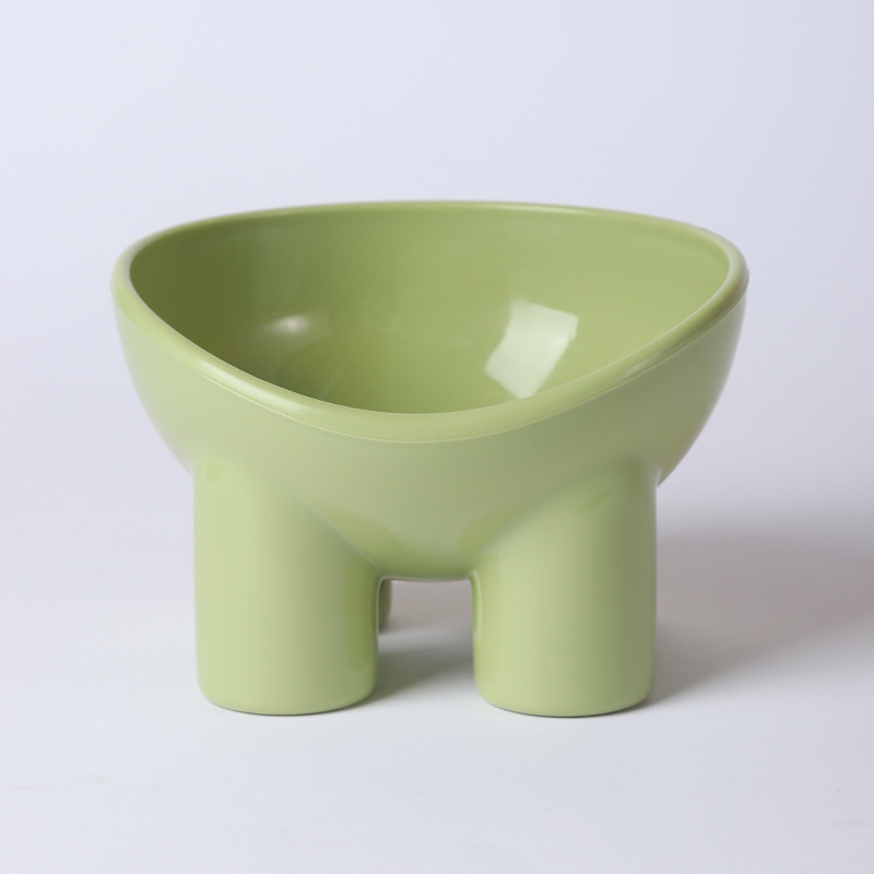 2-Pack Macaron Green Elevated Pet Bowls with Anti-Tip 4-Leg Base - Ergonomic