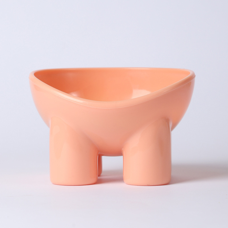 2-Pack Macaron Pink Elevated Pet Bowls with Anti-Tip 4-Leg Base - Ergonomic