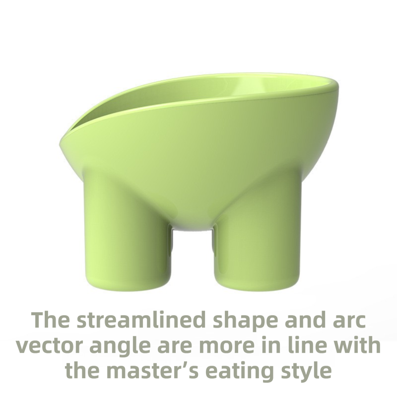 2-Pack Macaron Pink Elevated Pet Bowls with Anti-Tip 4-Leg Base - Ergonomic view 3