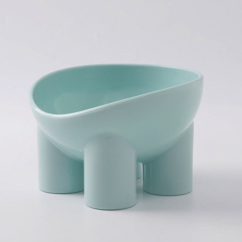 2-Pack Macaron Blue Elevated Pet Bowls with Anti-Tip 4-Leg Base - Ergonomic