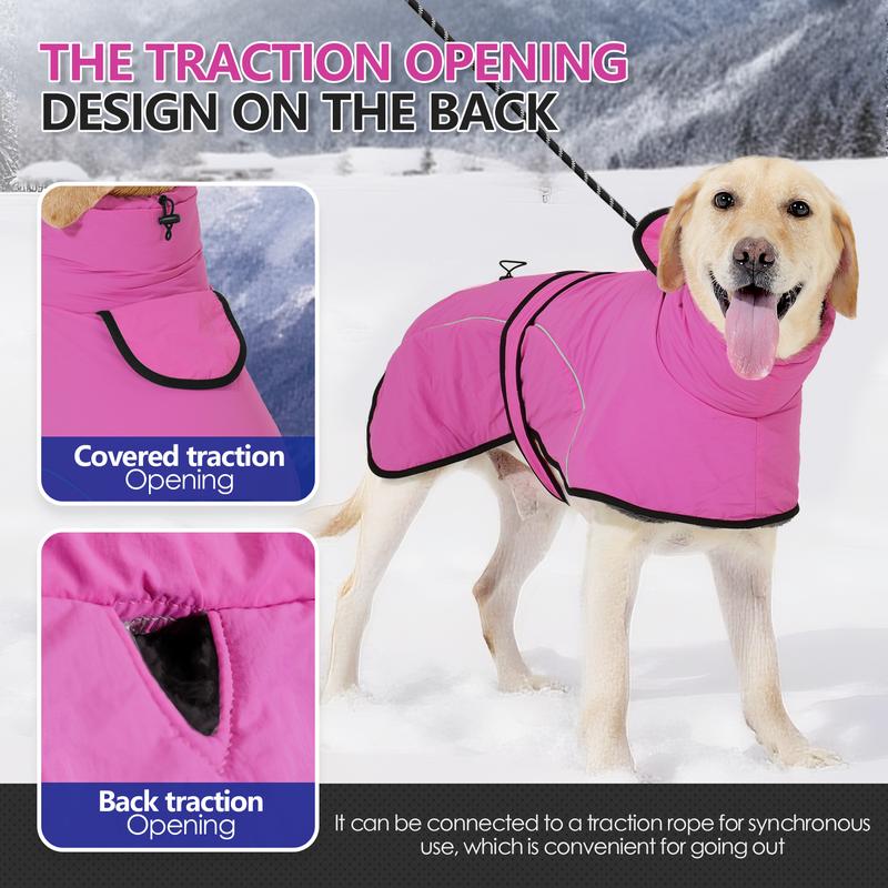 3XL Size Dark Blue Winter Waterproof Dog Puffer Vest with Adjustable Neckline view 4