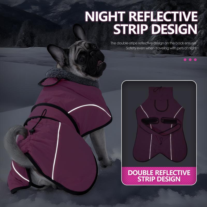 3XL Size Dark Blue Winter Waterproof Dog Puffer Vest with Adjustable Neckline view 5