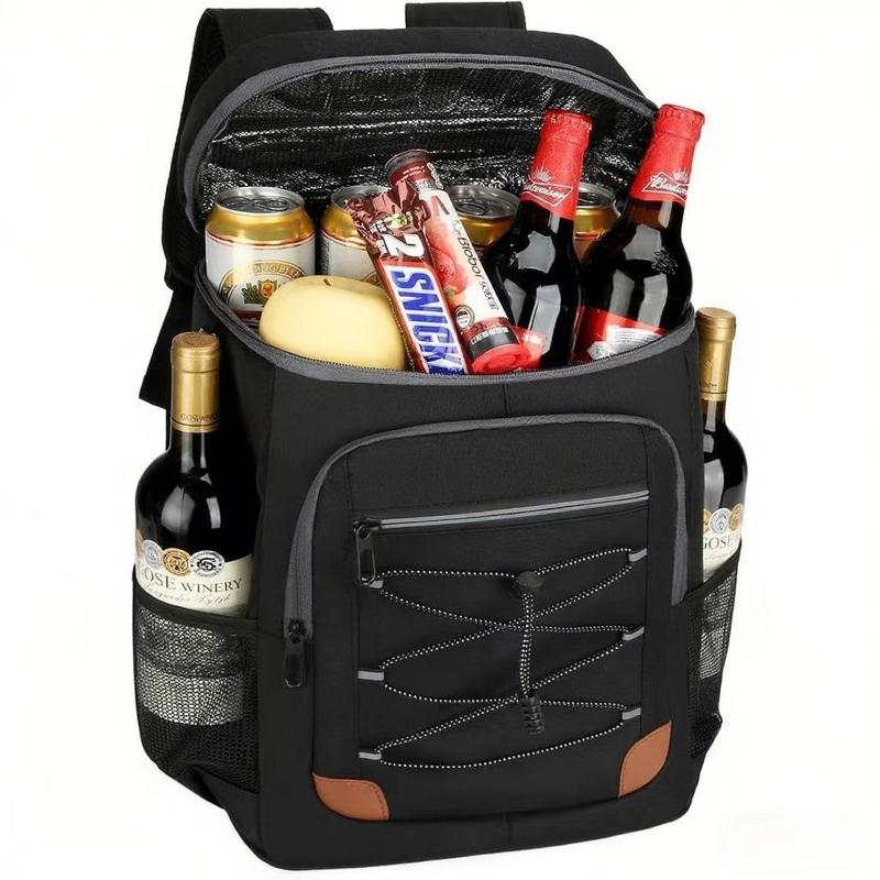 Black 5.55 Gallons Large Insulated Picnic Backpack with Multi Pockets &