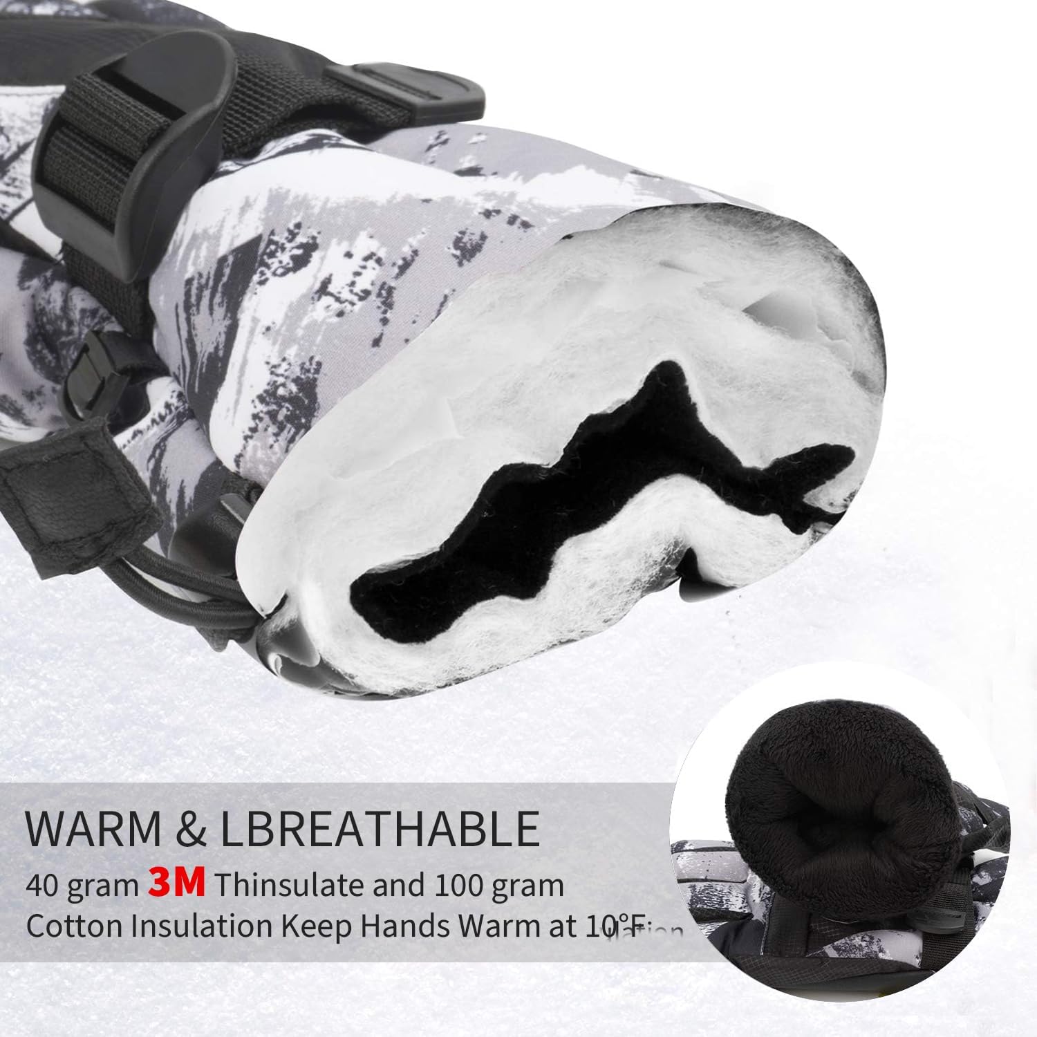 1-Pair Winter Waterproof Touchscreen Ski Gloves - Anti-Slip Thermal Mitts for view 4