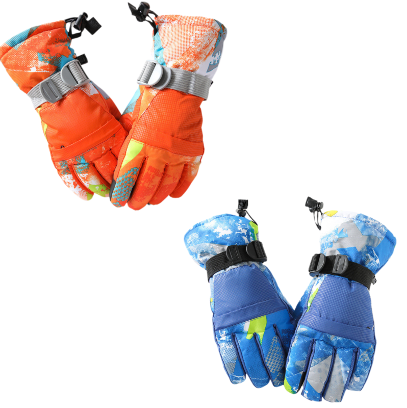 2-Pair Winter Waterproof Touchscreen Ski Gloves - Anti-Slip Thermal Mitts for