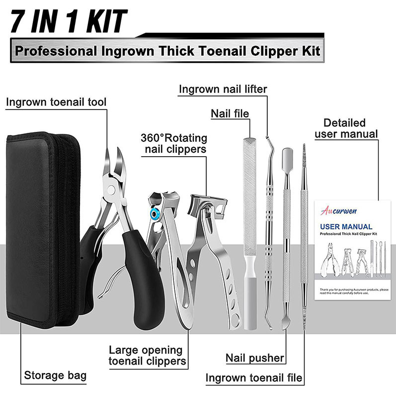 7-Piece Professional Ingrown Toenail Tool Kit - Stainless Steel Precision view 2