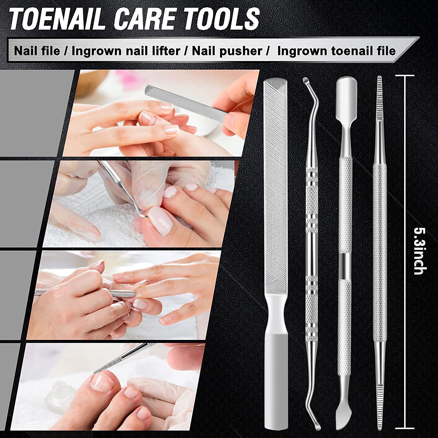 7-Piece Professional Ingrown Toenail Tool Kit - Stainless Steel Precision view 7