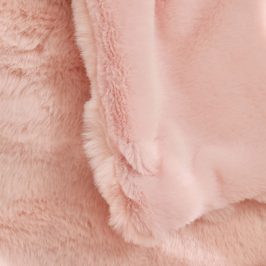 Pink Luxury Tuscany Fleece Rabbit Fur Bubble Blanket - Double-Sided Thickened view 4