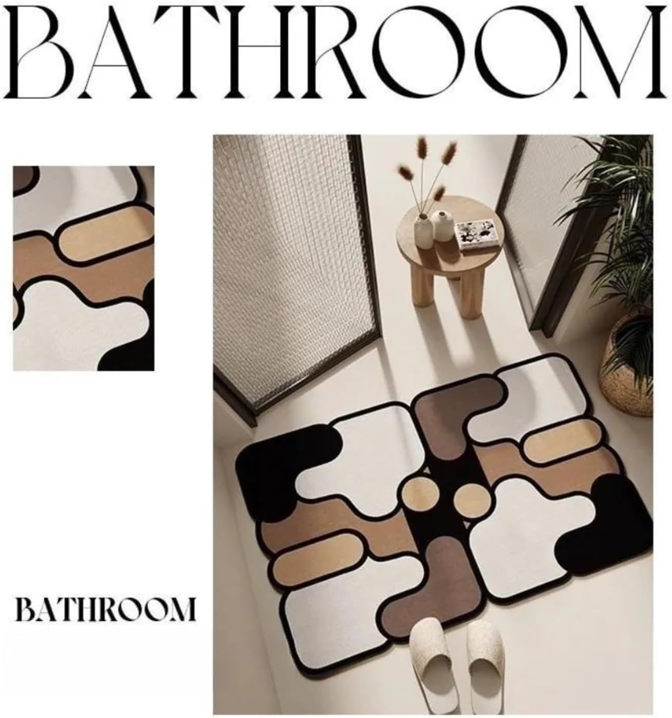 Ultra-Absorbent Instant Dry Diatom Mud Bathroom Mat (50 x 80 CM) - Puzzle view 2