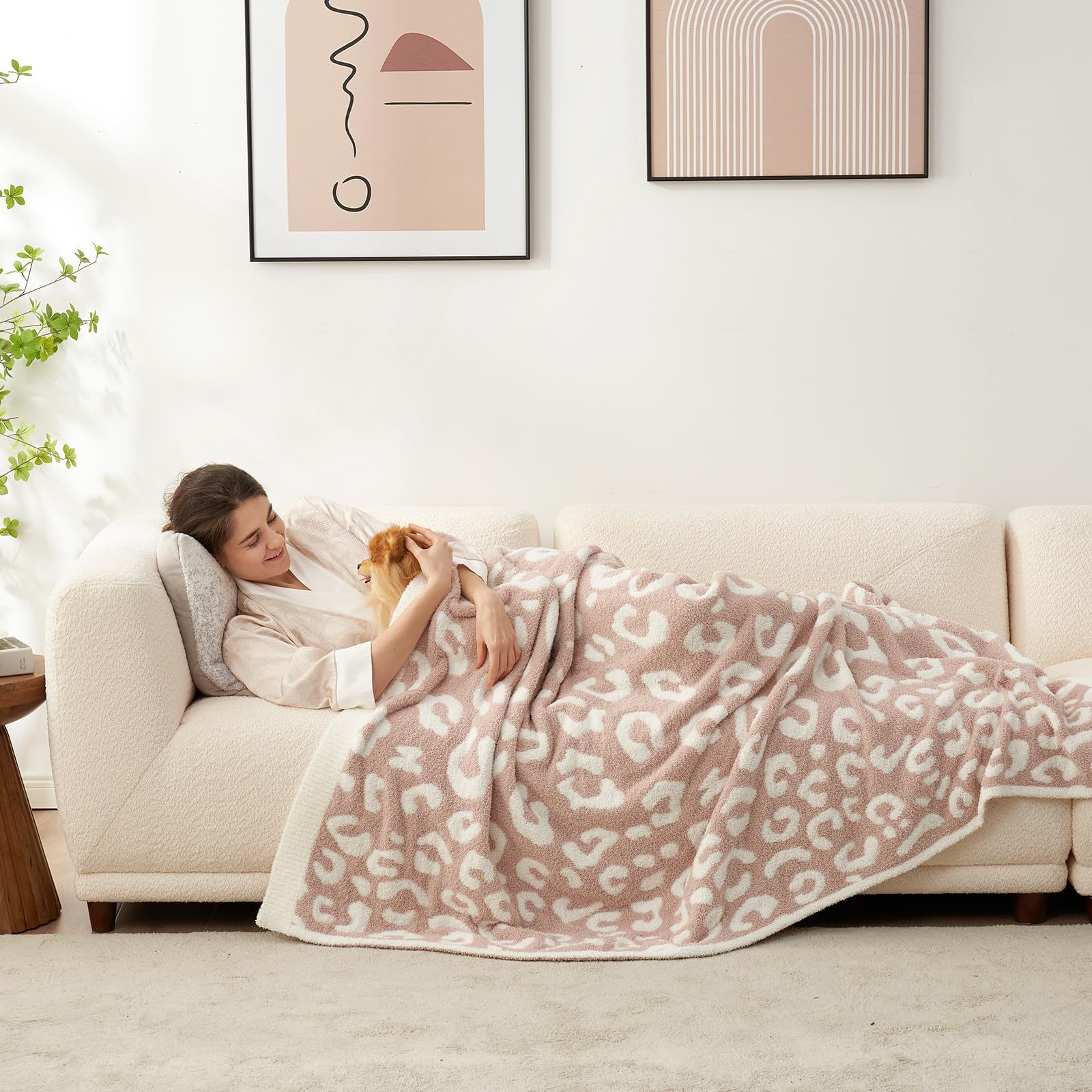 Leopard Print Checkerboard Flannel Throw Blanket(Small 70 x 100 CM) view 3