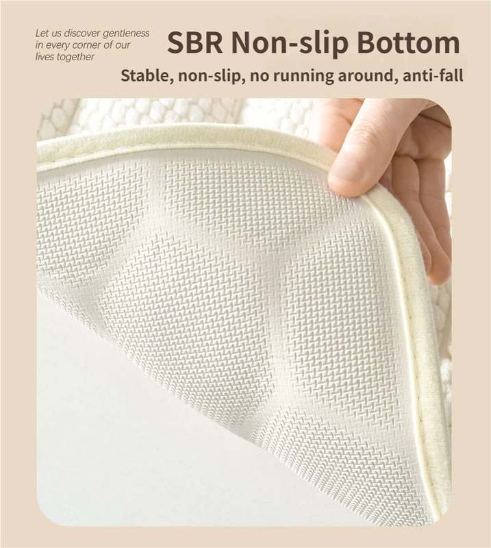 White 3D Honeycomb Textured High-Elastic Memory Foam Bathroom Mat (40 x 60 CM) view 4