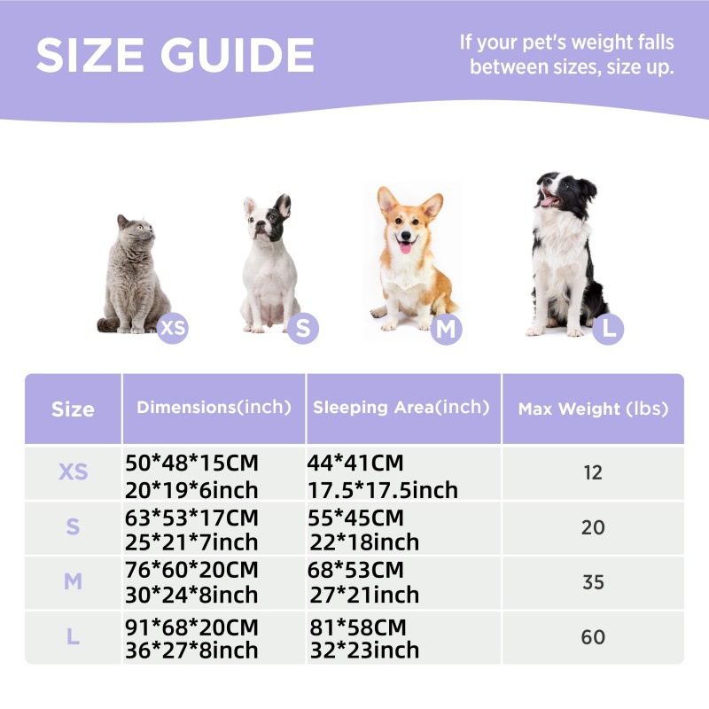 76x60x20 CM Cute Square Plush Pet Bed with Removable Cover & 5 Bolsters view 5