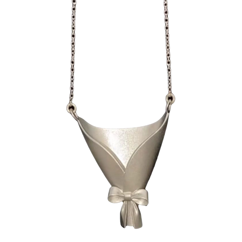 Handcrafted Ikebana Vase Necklace - Elegant Minimalist Wearable Art view 2