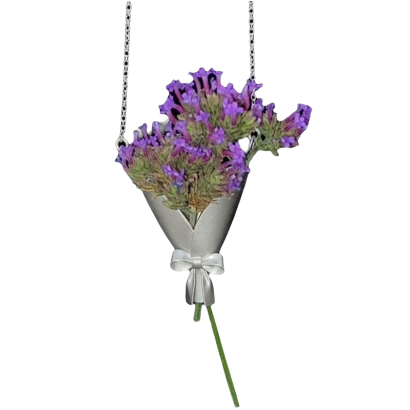 Handcrafted Elegant Bowknot Ikebana Necklace & Brooch Set - Elegant Minimalist view 2
