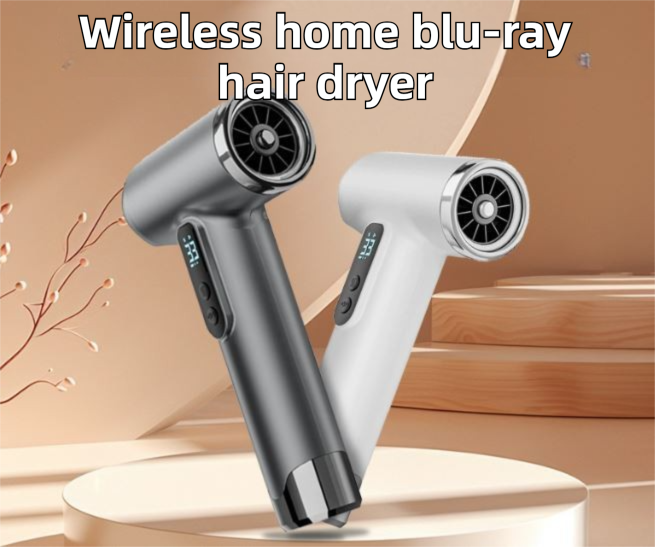 Grey Wireless Rechargeable Hot & Cold Hair Dryer - Lightweight Portable Blow view 2