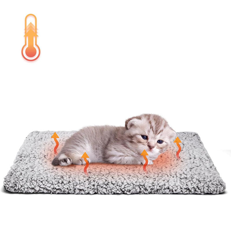 60 x 45 CM Self-Warming Thermal Pet Fluffy Mat with Machine Washable &