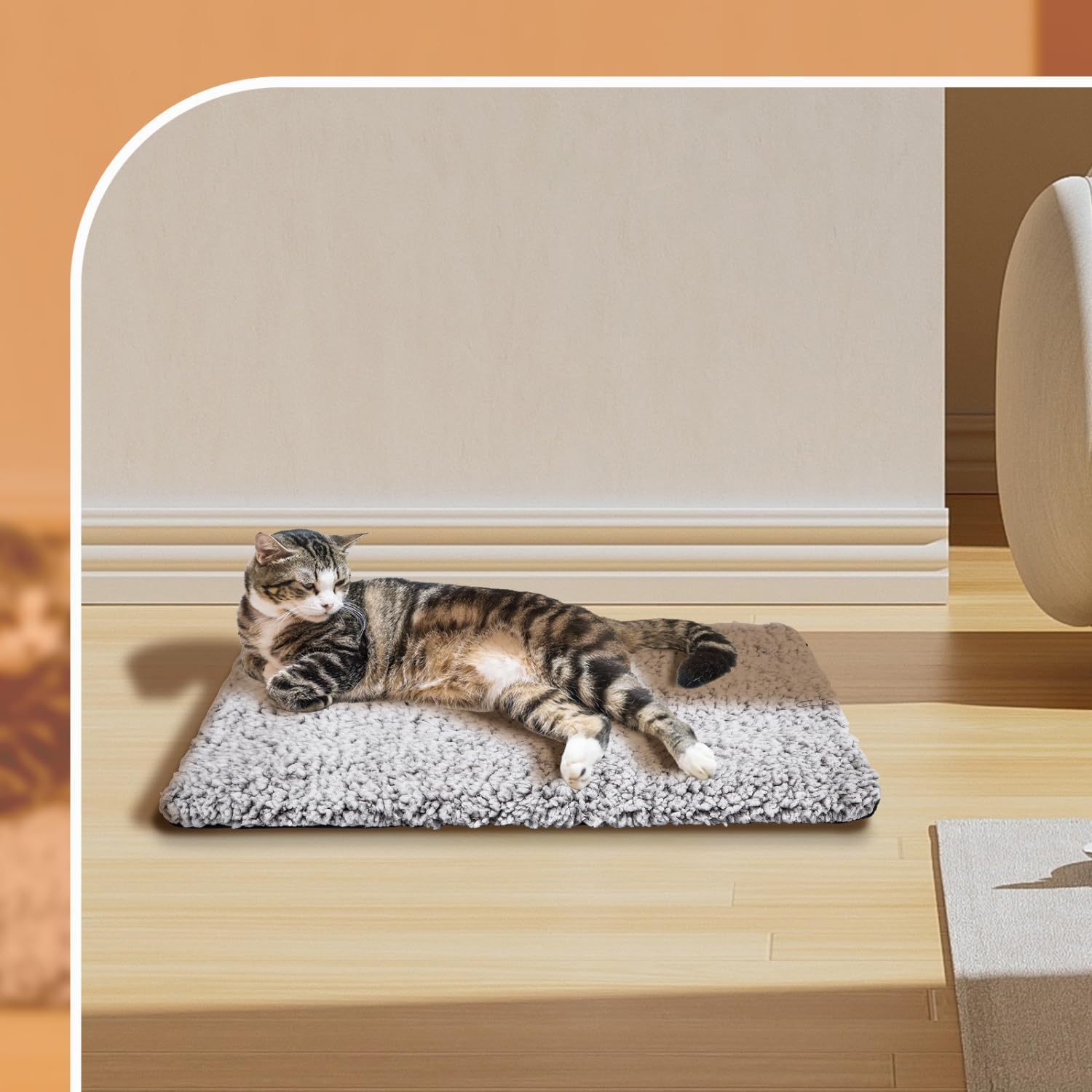 70 x 50 CM Self-Warming Thermal Pet Fluffy Mat with Machine Washable & view 4