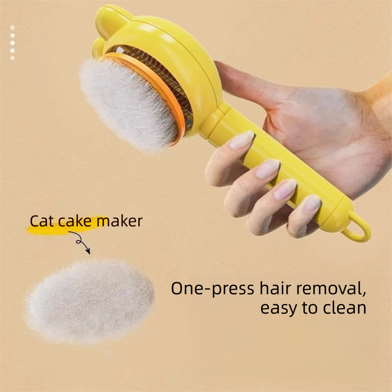 2 Pcs Blue Pet Self-Cleaning Slicker Brush for Cats and Dogs - Rabbit Ear view 5