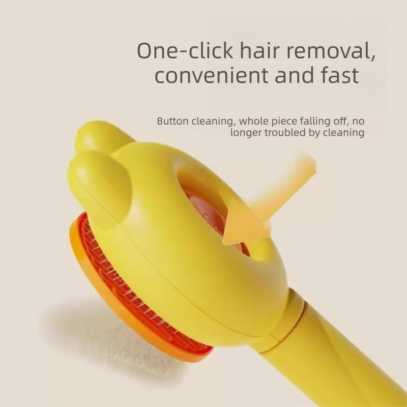 2 Pcs Pink Pet Self-Cleaning Slicker Brush for Cats and Dogs - Rabbit Ear view 4