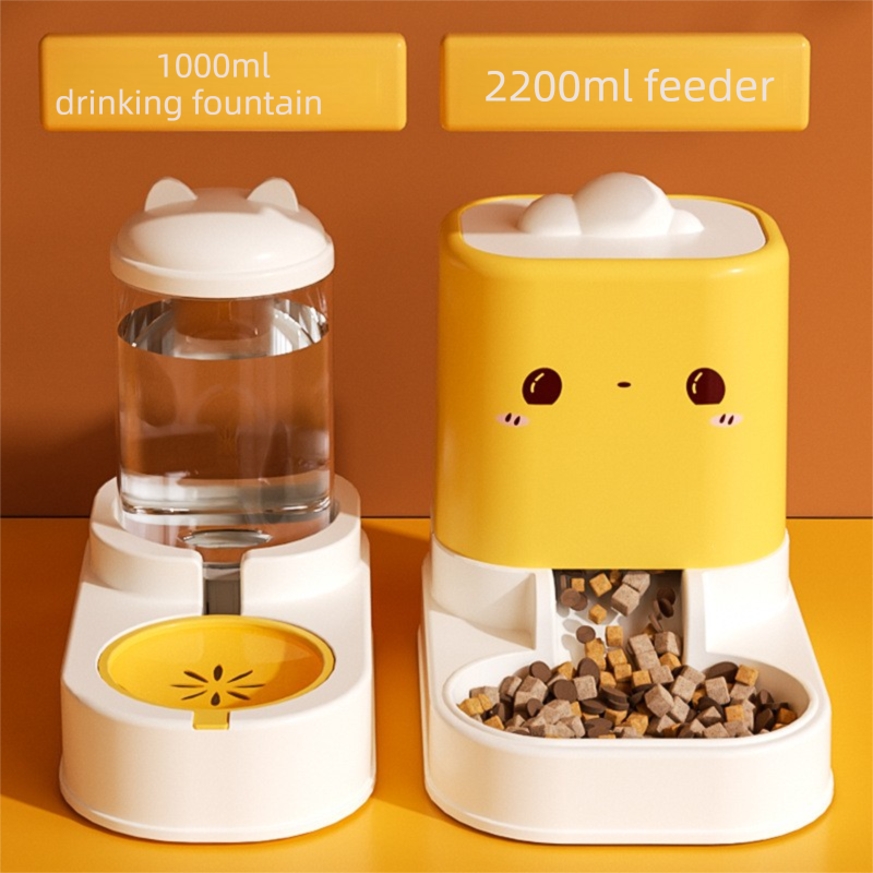 Green Cat & Dog Automatic Feeder & Waterer Set – 2-in-1 Dry & Wet Separation view 2