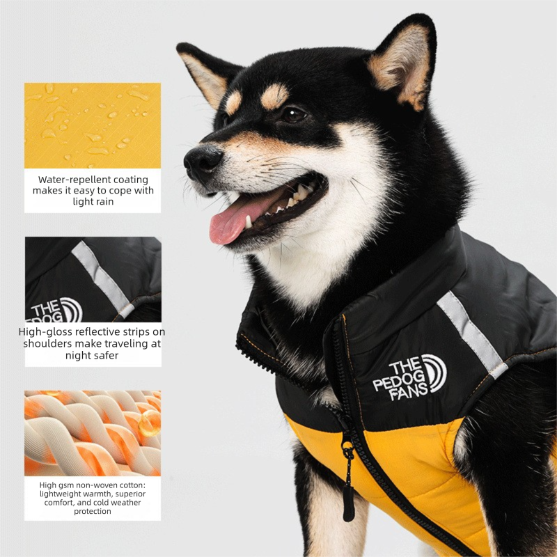 Yellow 2XL Size Dog Clothing — Warm view 4