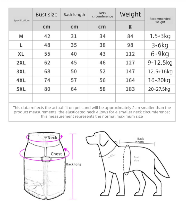 Pnik XL Size Dog Clothing — Warm view 5