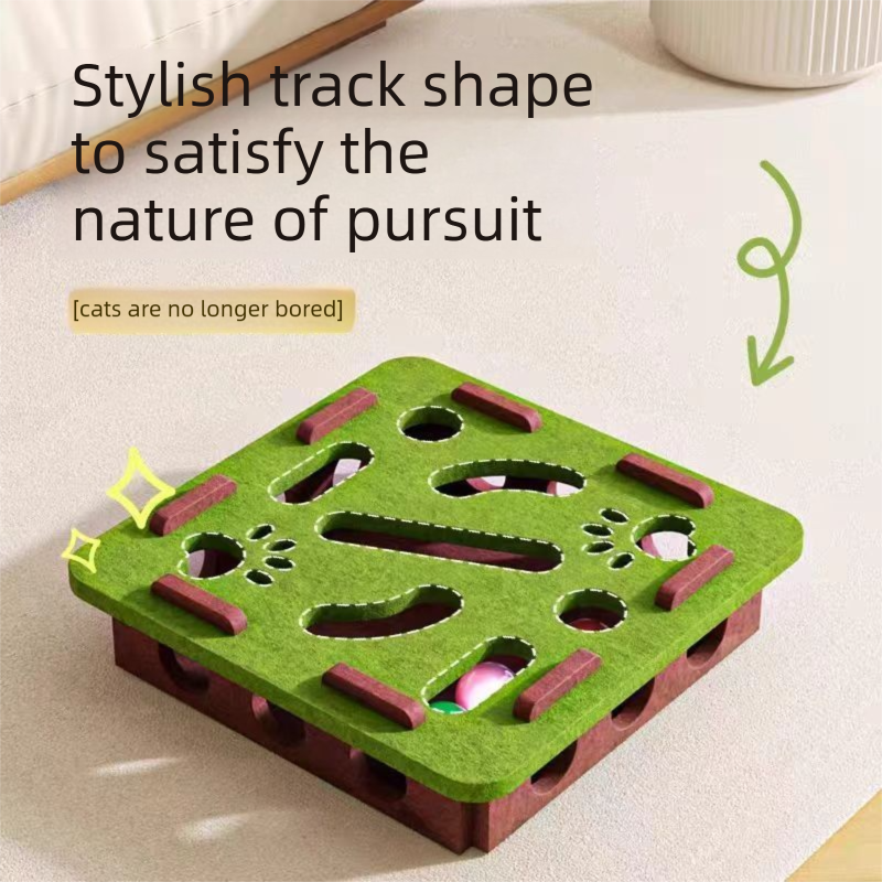 2-piece Green cat toy set—featuring square and flower shapes—is an excellent view 5