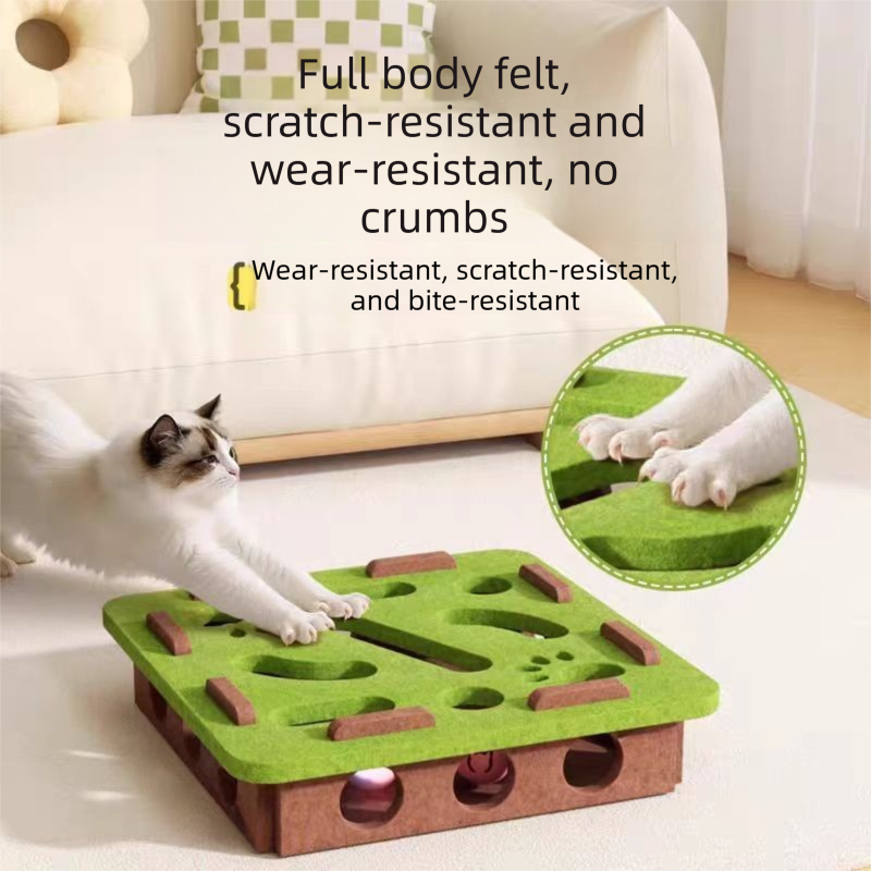 2-piece Grey cat toy set—featuring square and flower shapes—is an excellent view 3