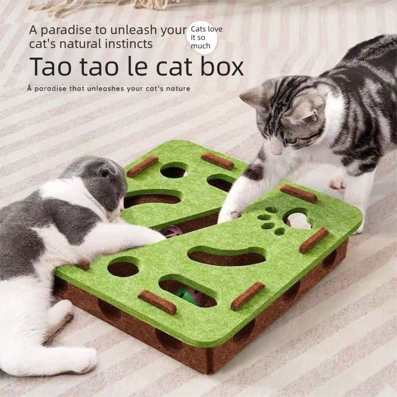 2-piece Grey cat toy set—featuring square and flower shapes—is an excellent view 6